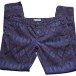 Free People  Jeans Skinny Printed Aztec Purple Denim Pants Size 29 Stretch Boho‎ Photo 8
