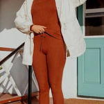 Varley  Mocado Sweater Knit Brown Set Photo 0