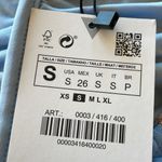 ZARA NWT Blue Tulle Print Floral Ruched Top Blouse Small Photo 5