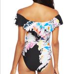 Trina Turk  Swimsuit NWT Off Shoulder Floral One Piece Ruffled Womens Size 4 $162 Photo 1