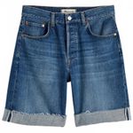 Madewell Long Baggy Cuffed Jean Shorts Rigid Blue Mifflin Wash NWT Size 31 Photo 5