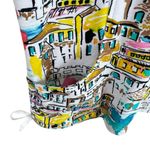 Knit Chic Colorful Beachy Floral Print Full Zip 3/4 Sleeve Jacket Pockets Size M White Size M Photo 3