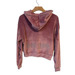 Refuge Hoodie Jacket Womens S Mauve Velour Velvet Full Zip Rinestone NEW YORK Photo 11