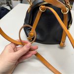 Divina Firenze Black Leather Tan Straps Luxury Handbag Convertible Backpack Bag Photo 9