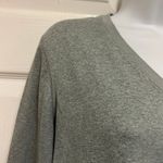 Nike Grey Dri Fit Fitted V-Neck Long Sleeve Top Photo 4