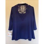 Sag Harbor  Purple Floral Layered Look Ruffle Cardigan Blouse Shirt Petite Small Photo 9