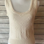 St. John  Cream Knit Sleeveless Sweater Top Size Small Photo 0