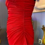 Vintage 90s/Y2k City Triangles Sparkling Cinderella Red Halter Prom Dress Photo 3