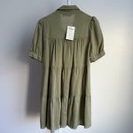 Trixxi  Tiered Mini Dress - Button Front,‎ Puff Sleeve, Casual - sz S Photo 6