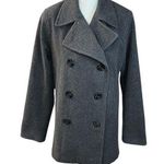 J. Percy wool Gray Pea Coat with Wide Lapel Collar preppy classic winter Size 4 Photo 0