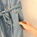 Anthropologie Pilcro Chambray Denim Puff Sleeve Jumpsuit Size 8 Photo 5