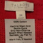 Talbots Womens Sweater Jacket Cardigan Red Open Front Red Fringe Plus Size 3X Photo 8