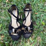 GEOX Respira D52N9A Suede Wedge Shoes Rhinestone Black Size 6 Photo 1