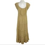 Maria Alicia Araujo Baez Tired Crochet Cottagecore Boho Maxi Tan Dress Cotton M Size M Photo 6