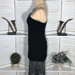 Forever 21 NWT Midnight Doll Dress Strapless Bodycon Fringe Hem Silver/Black S Photo 4