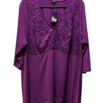 Torrid  Womens Purple V Neck Lace & Knit Tunic Top Size 3 Photo 0