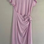 A New Day Pink Faux Wrap Midi Dress Stretch Comfy Casual Pastel Summer XL Photo 0