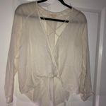 White Blouse Puffy Sleeves Photo 0