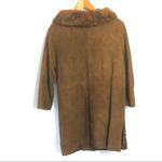 Vintage Leather & Mink Collar Coat Nubuck Coat Size M Photo 5