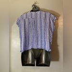 Coastal Comfort Striped Denim Blue and White Blouse Size XXL Photo 3