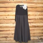 Mac Duggal 11832 Black Long Sleeve Taffeta 3D Flower Ball Gown Dress Photo 4