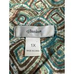 cj banks Geometric Print Utility Shirt Jacket Shacket Teal Brown Size 1X Photo 9
