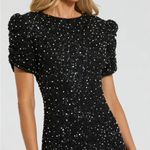 Mac Duggal  24003 Womens Black Gathered Short Sleeve Beaded Gown Photo 3