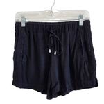 Splendid Drawstring Elastic Waist Super Soft Fly Shorts Black Size Small Photo 0