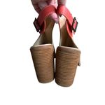 Kelsi Dagger Brooklyn KBD - Coral and Tan Heels with Chunky Wooden Heel Sz 8 Photo 6
