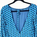 Lovers + Friends  Delaney Polka Dot Deep Back V-Neck Tie Long Sleeves Lined Dress Photo 4