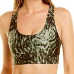 Good American NWT wild night bra sports bra strappy back animal print green siz Photo 0