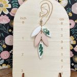 Handmade Polymer Clay Pink Leaf Earrings Photo 1