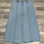 Jones New York Jones NY Country Button Front Denim Maxi Skirt Light Wash E3 Photo 0
