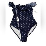 Old Navy  Blue & White Polka Dot‎ Ruffle One Piece Swimsuit Sz S NEW Photo 8