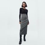 ZARA MIDI Pencil Skirt With Slit On The Back Photo 3