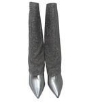 Steve Madden Size 5.5 M Riski Wedge Rhinestone Boot Silver Embellished Crystal Photo 1