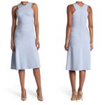 Reiss Paige Midi Dress Women’s Size 0 Blue Pleated Racerback A-Line Sleeveless Photo 1