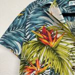 Tori Richard  Uniforms Teal Blue Palm Leaf Print Hawaiian Button Down Shirt S Photo 3