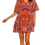 Raga Anthropologie  Golden Sunset Boho Tunic Dress Size S Purple Orange Gold Mini Photo 2
