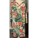 New Directions Multicolored 3/4 Sleeve Dress, Knee Length, Poly/Spandex, XL Pink Photo 2