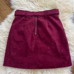 Hollister red faux suede mini skirt with belt Photo 3