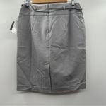 Liz Claiborne Career Double Cotton Belted Pencil Skirt in Silver Screen Size 8 Photo 1