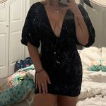 Jella Couture Deep V Plunge Velvet Body on Dress Photo 0