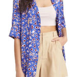 Open Edit  Satin Camp Button-Up Shirt S Photo 0