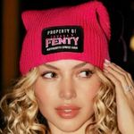 Savage X Fenty Limited Edition LVII Game Day Beanie Millennial Pink One Size Photo 0