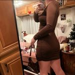 SheIn Plunging neck ruched bodycon mini dress Photo 1