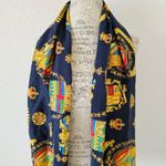 St. John  100% Silk "Virtus Sola Nobilat" Scarf Long Neck Scarf Navy Blue Regal Photo 0