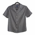 Karen Scott  Women's Black and White Gingham Button Down Shirt Size S Photo 6