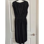 Banana Republic  Black Pleated Midi Dress Cap Sleeve Smocked Waist Photo 1