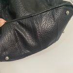 Adrienne Vittadini  Black pebbled leather slouchy hobo bag gold chain Photo 4